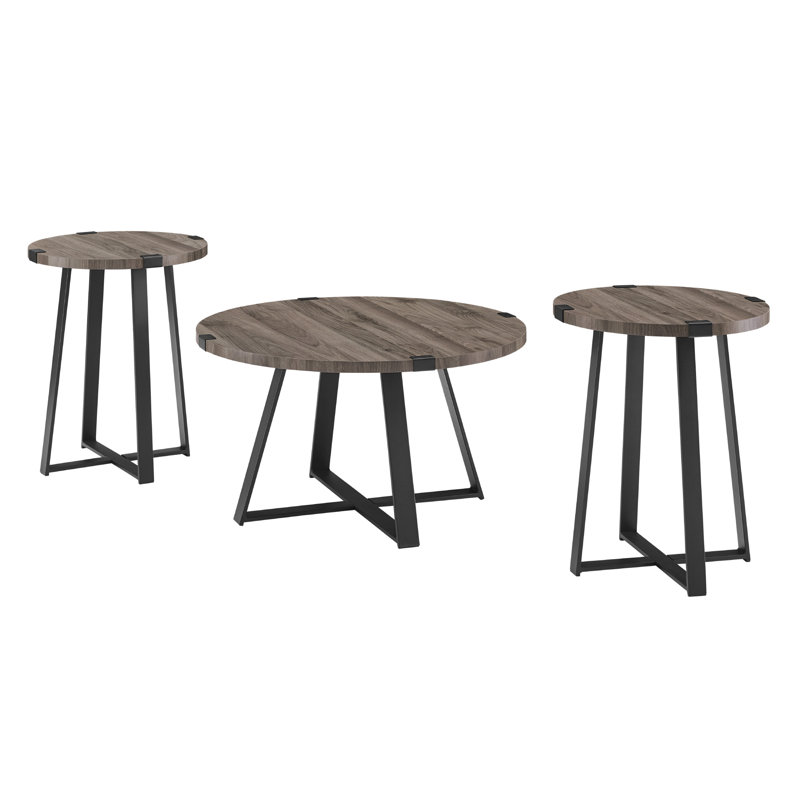 Laurel Foundry Modern Farmhouse Paramus 3 Piece Living Room Table Set